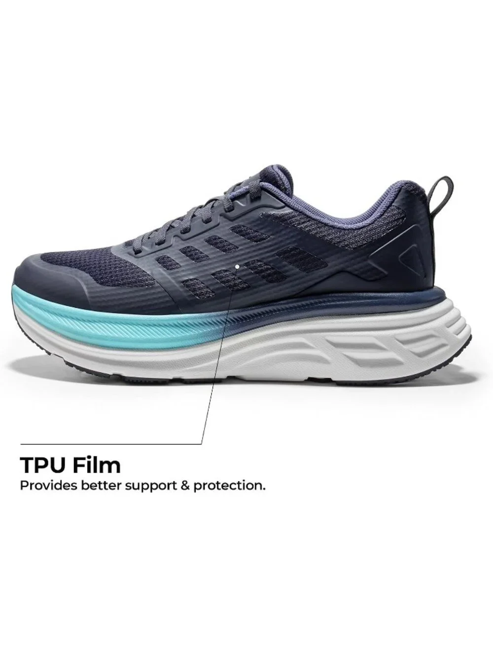 Women's Blue Breathable Walking Shoes Lace Up No Heel Round Toe Athletic Sneaker